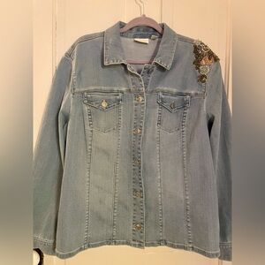 Embroidered Chico’s Denim Jacket